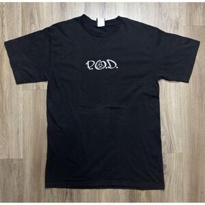 Y2K P.O.D. Payable On Death Satellite‎ Black T Shirt Size L